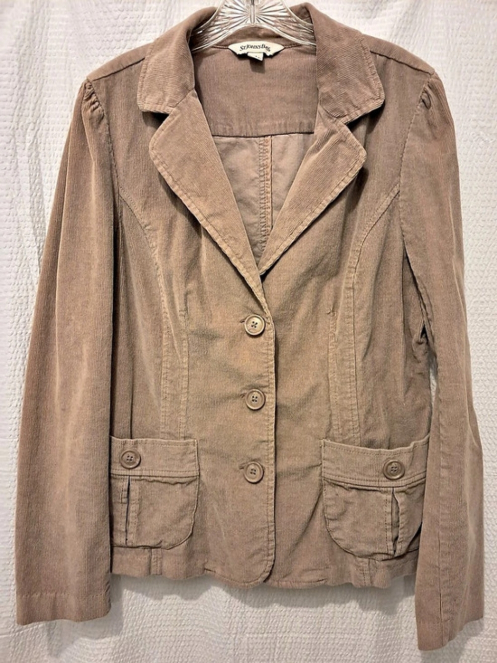 St. John's Bay Corduroy Utility Jacket in Brown Large Like New